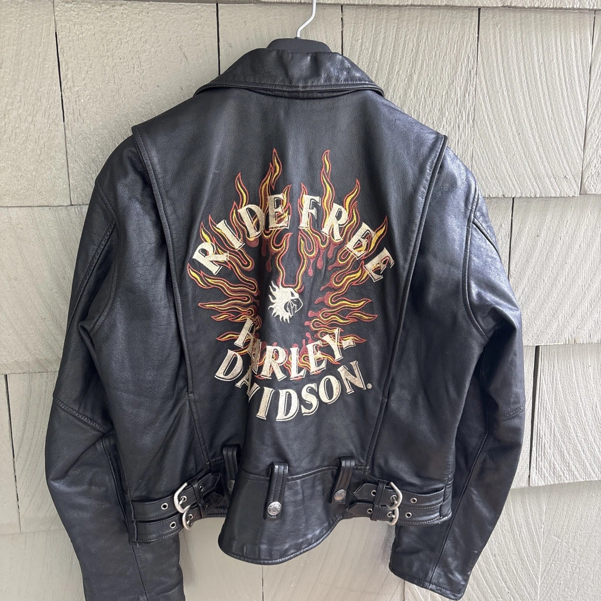Harley Davidson Leather Jacket Flames for sale | eBay