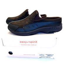 Easy Spirit Travel Time 234 Clogs Women  s Size 9M Dark Brown Leather Slip On