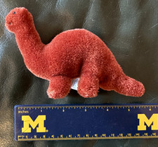 RARE DAKIN Vintage 1984 Prehistoric Pets Brown 6" Wool Dinosaur Plush Long Neck