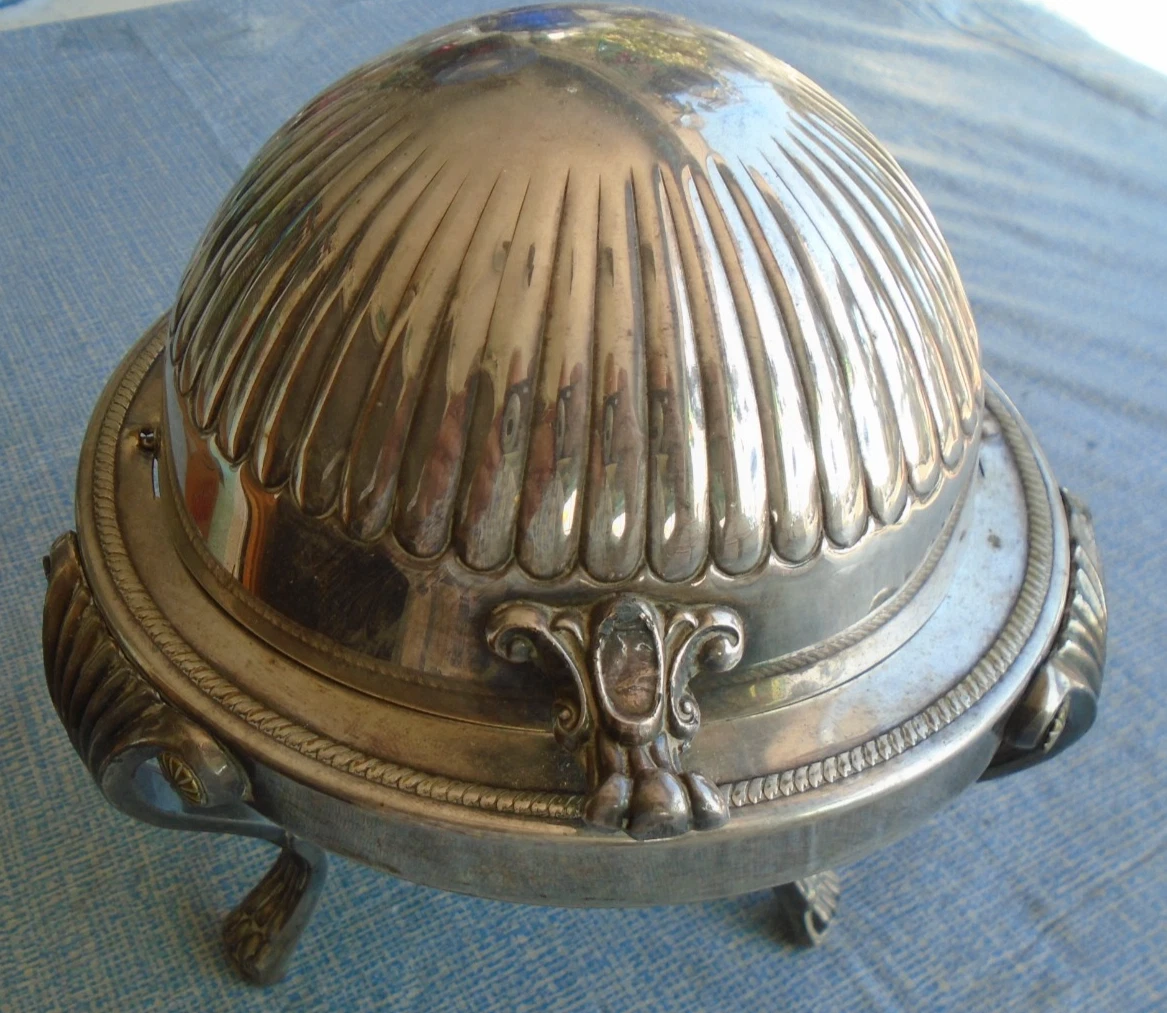 Caviar Butter Dish FB Rogers Silver Plate Co 373 Dome Roll Top