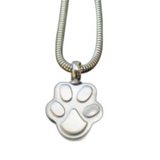Pet Paw Cremation Locket Memorial Ash Holder Necklace