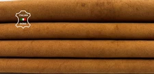 WHISKEY NUBUCK VEGETABLE TAN Soft Lambskin Lamb Leather hides 3+sqf 1.0mm #C6365
