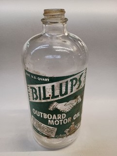 Rare Billups Outboard Motor Oil Quart Jar