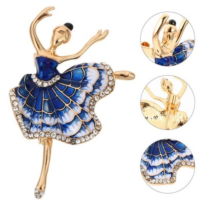 Strass-balletttänzerin-brosche Aus Zinklegierung Bekleidungszubehör