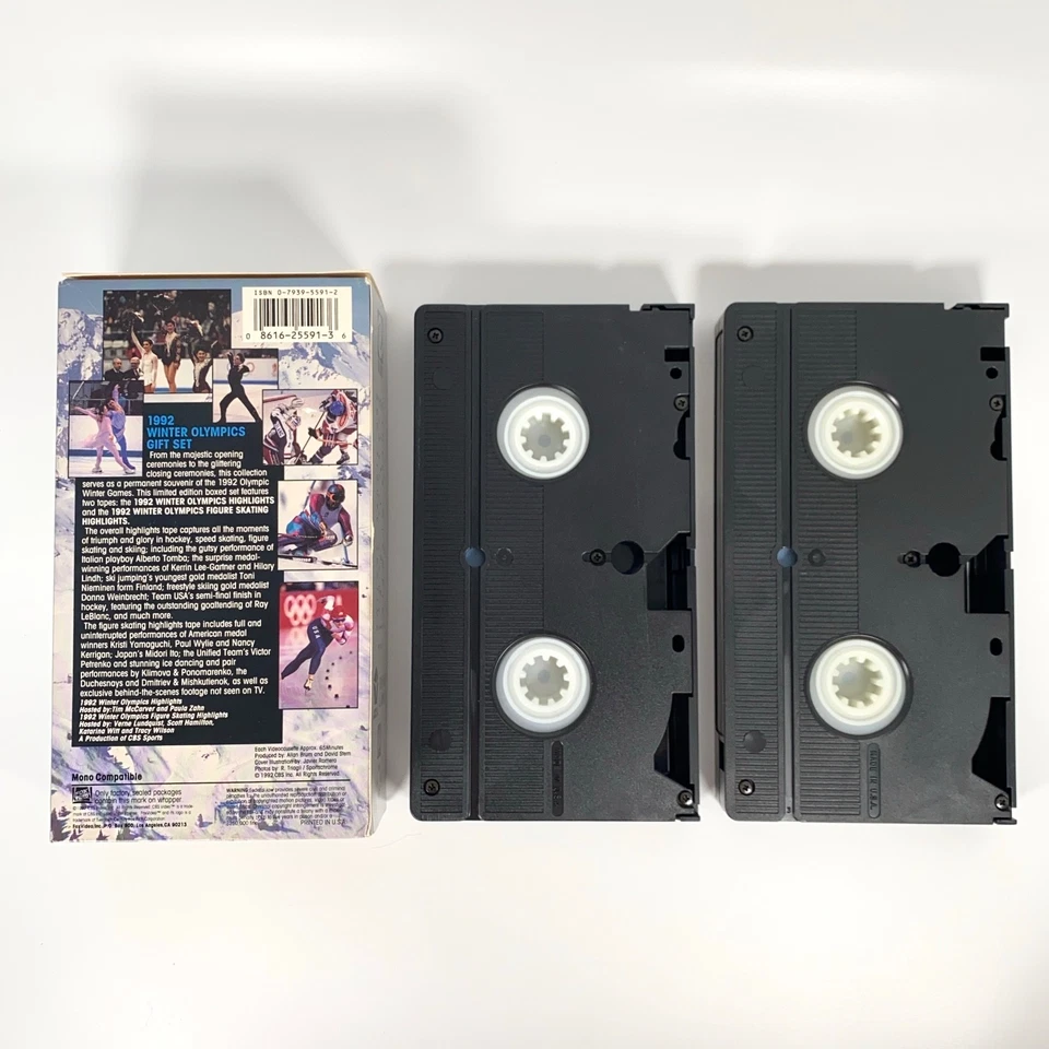 1992 Winter Olympics Gift Set (Fox/CBS 2-Tape VHS) Overall Games, Figure Skating - Image 4 of 4