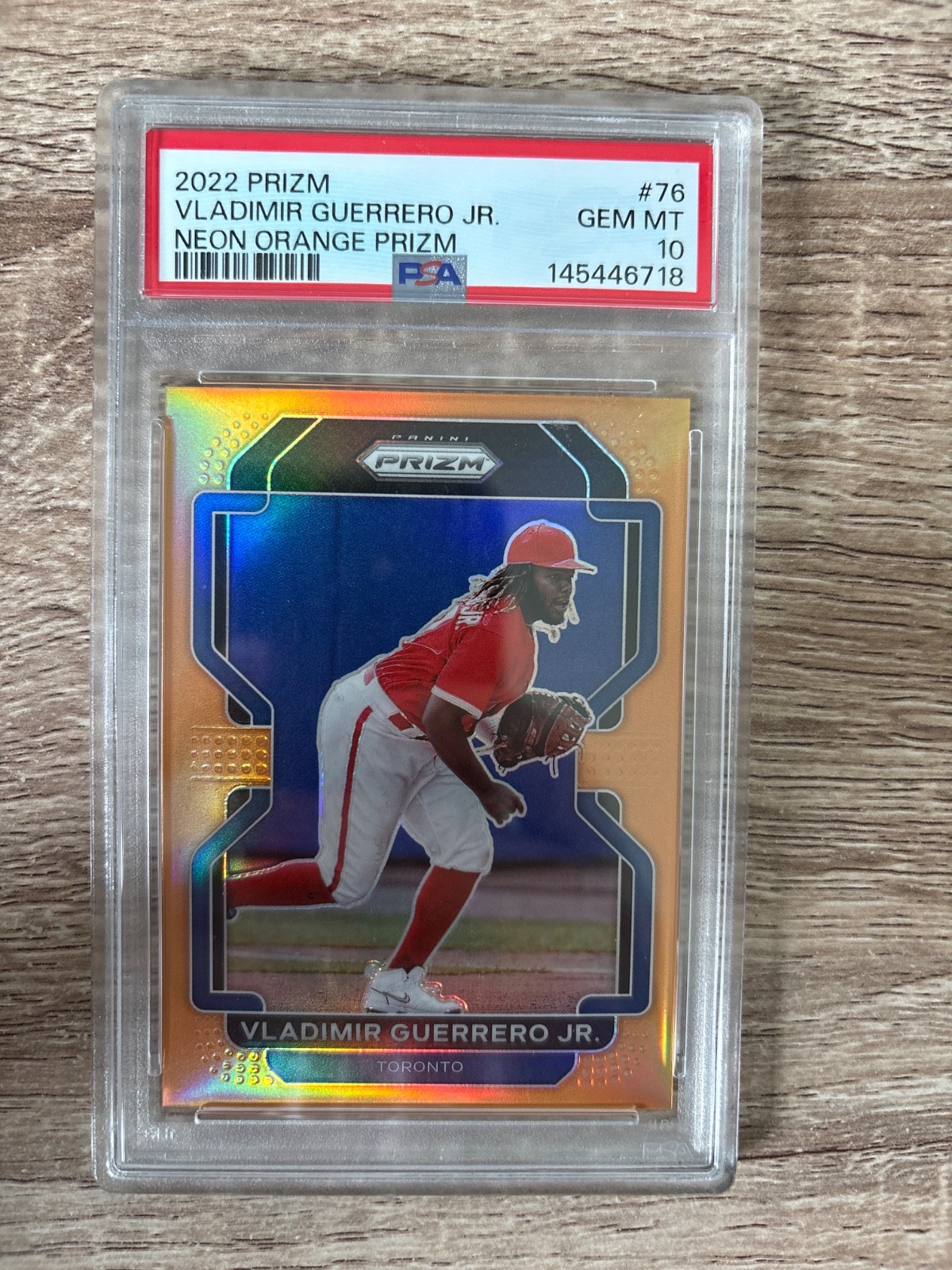 2022 Vladimir Guerrero Jr. Panini Prizm Neon Orange Prizm /100 [PSA 10] Toronto