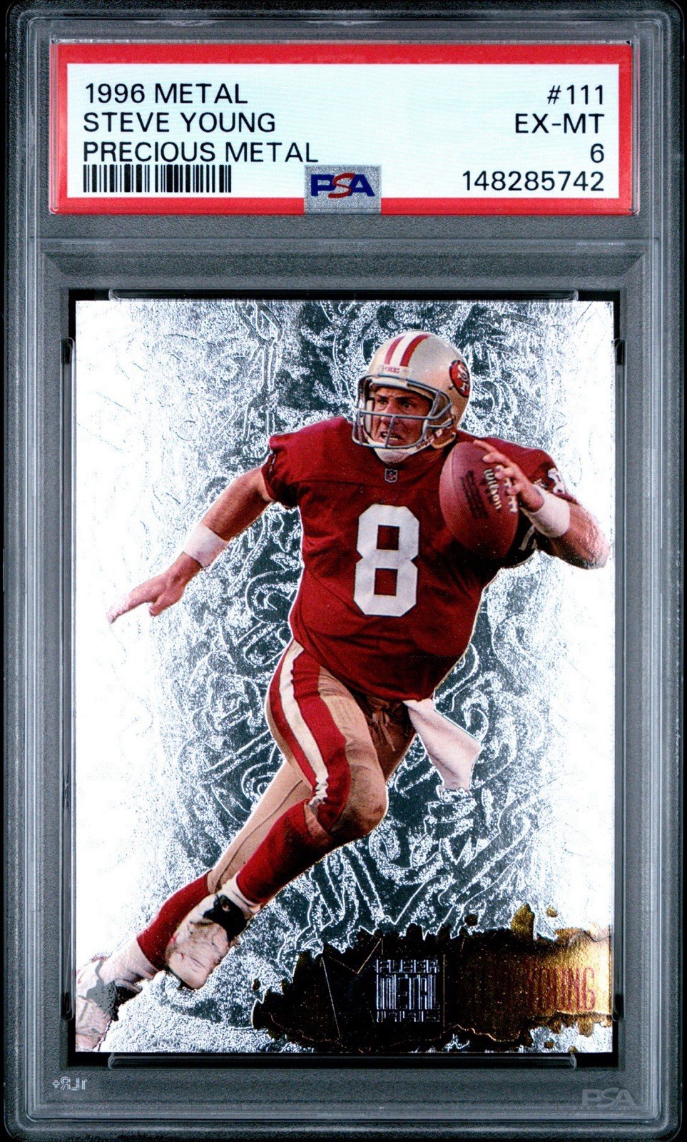 1996 Fleer Metal Steve Young #111 PM Precious Metal PSA 6