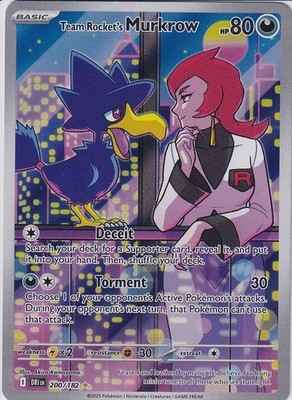 Team Rocket s Murkrow #200/182 (2025)   Illustration Rare