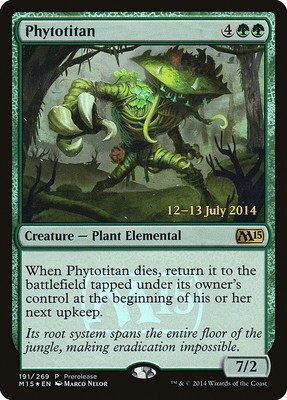 4x MTG Phytotitan - Foil - Prerelease Promo, Moderate Play, English Promo: Prere