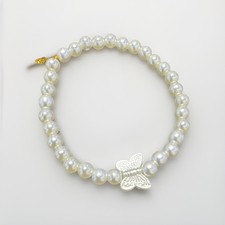 white bracelet with butterfly for kids
