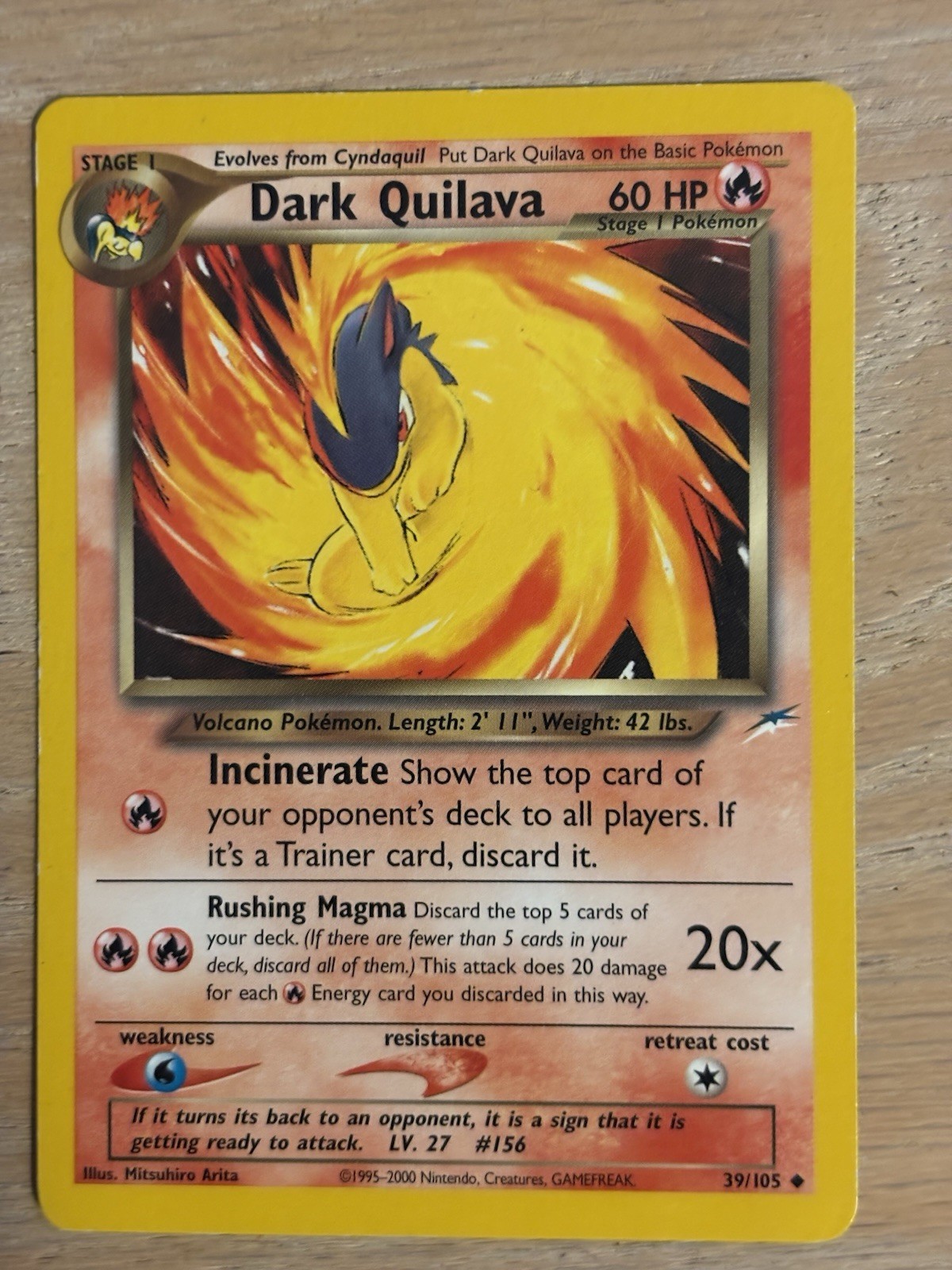 Dark Quilava 39/105 Uncommon Neo Destiny Pokemon Unlimited