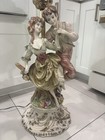 INCREDIBLE VINTAGE AZZOLIN BROTHERS CAPODIMONTE ROMANTIC COUPLE LAMP~ITALY~ — photo 1