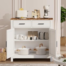 Kitchen Storage Cabinet, Modern Farmhouse Buffet Cabinet with Storage Coffee Bar