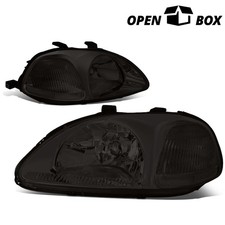 Open Boxsmoked Clear Corner Headlight Headlamps For 1996-1998 Honda Civic