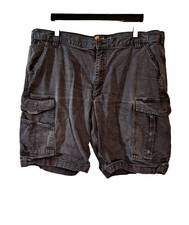 Carhardtt Relaxed Fit Cargo Short Mens 42 Gray Canvas Cotton