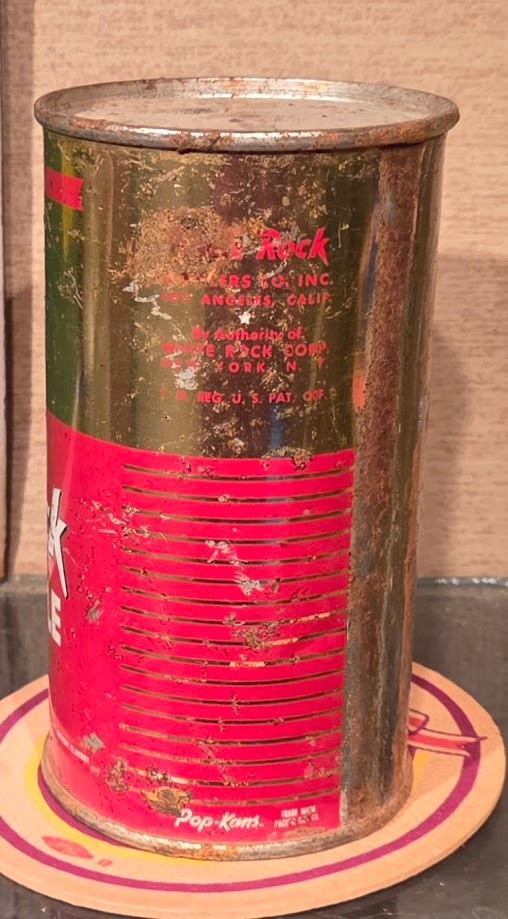 1950S WHITE ROCK GINGER ALE FLAT TOP SODA CAN WHITE ROCK BOTTLERS