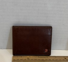 Alpine Swiss Bi-Fold Leather Wallet, Men's, Made in India, Pre-Owned