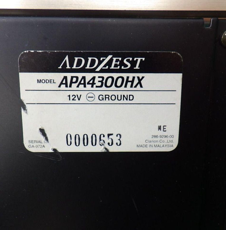 Clarion ADDZEST APA4300HX HX 4 Channel Car Amplifier 75W x4 Audio