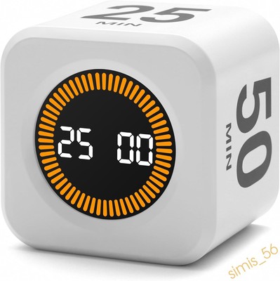 Pomodoro Gravity Sensor Flip Cube Timer Digital Visual Scale Cooking Countup
