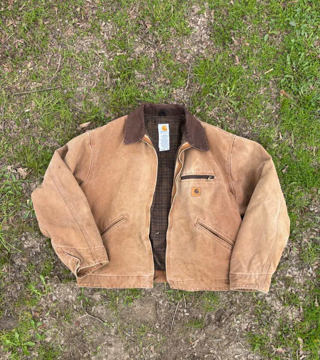VINTAGE Carhartt Detroit Jacket, Blanket Lined XXL J97 BRN Faded