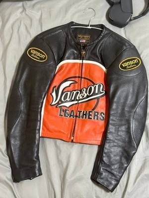 Vanson Genuine Leather Bartels Performance Design Racing Jacket Moto XS