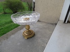 coupe vide poche en cristal taillè et bronze 13 cm de Haut