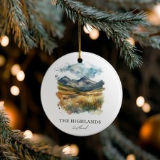 Scottish Highlands Ornament: Unique Scotland Souvenir, Scotland Xmas Decor, and
