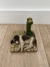 Sleeping Spaniel Dog Figurine Wellington Boots Country Style Ornament Home Decor