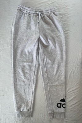 Adidas Essentials GK8969 Fleece Jogger Athletic Pants. Gray, Large Logo. Men's S