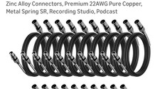 XLR to XLR Microphone Cables 10FT, 10-Pack , XLR Male to Female NEW 