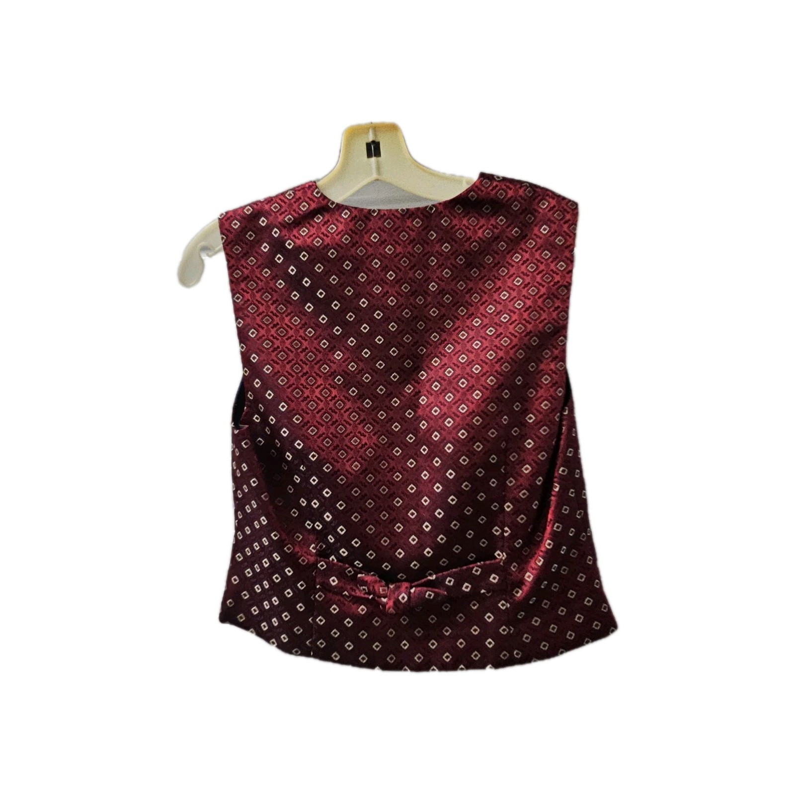 Talbots Petites Patterned Vest 5 Button Burgandy … - image 4