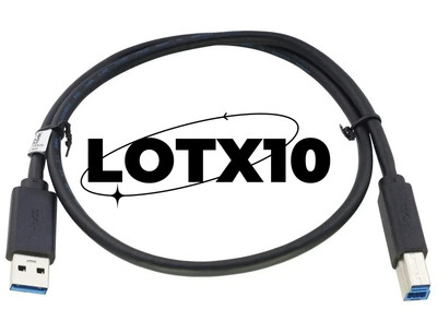 LOTX10 Dell USB 3.0 Type A Male to Type B Male Cable Cord Scanner Camera Printer