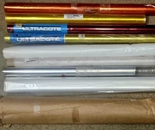 Lot(9) Model Airplane Covering Material Rolls:Ultracote,GRS, Clear,Silver,Etc.