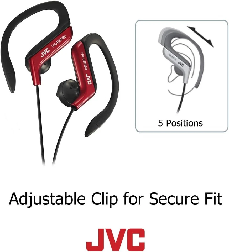JVC HAEBR80S Sports Clip Headphones (Silver) Silver Standard Packaging - Image 3 of 4