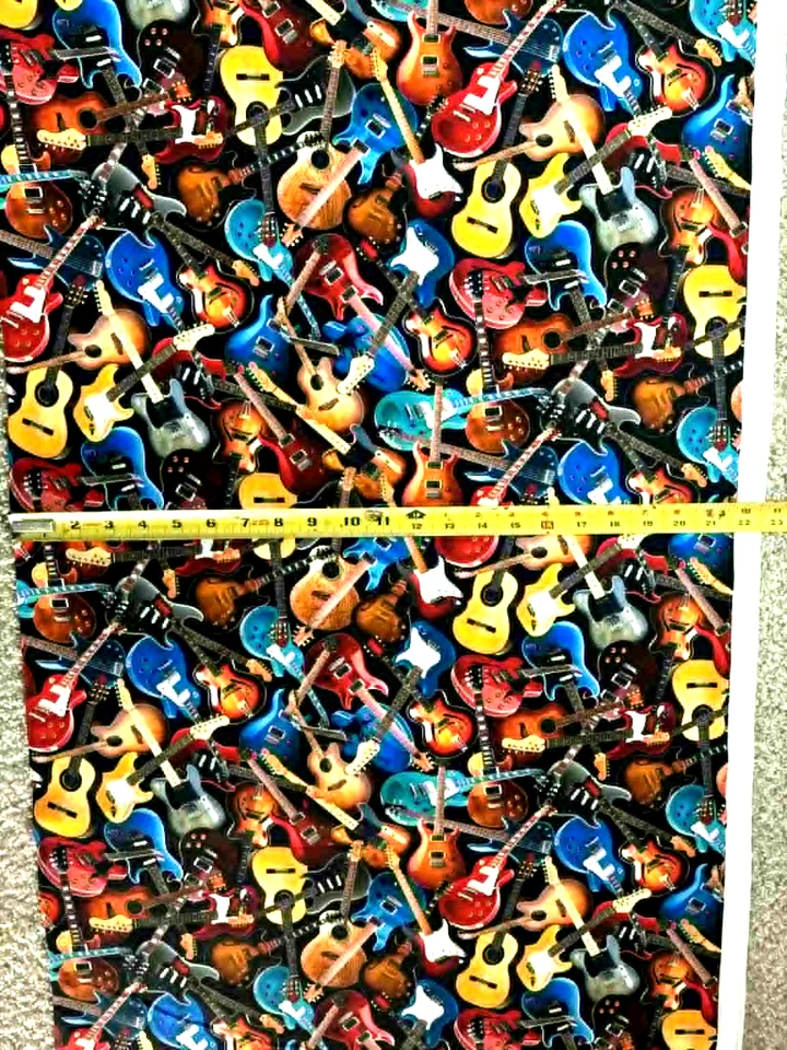 Guitarras Música CD3359 Crowded Timeless Treasures Tela de Algodón Durable Foto 2 de 2