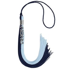 Endea Graduation Dark Navy Blue/Light Blue Tassel With Silver Stacked Date Drop