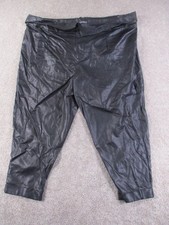 Eloquii Size 28G Womens Dress Pants Black Faux Leather Viscose Polyurethane Trim