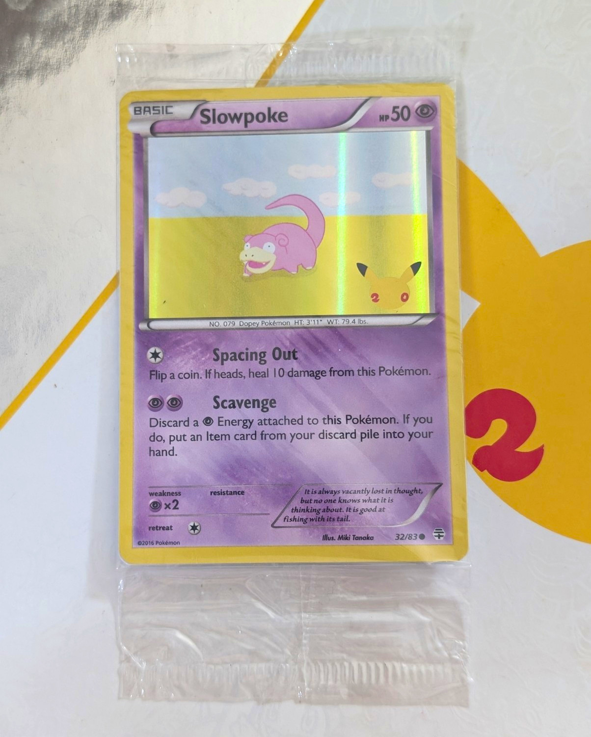 Pokémon Card Slowpoke Holo 20th Anniversary Stamped Promo, generations, Sealed