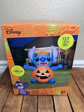 Gemmy Halloween Airblown Disney Stitch Light Up Jack-O'-Lantern Pumpkin 4.5FT
