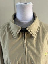 The Masters All Weather Golf Full Zip Lined Bomber Jacket XL Tan Augusta vintage