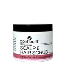 Zion Health Adama Minerals Deep Cleansing Hair Scrub Vanilla Coconut 4 oz Scrub