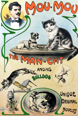 Mou-Mou The Man-Cat and His Bulldog Vintage Advertisement Poster - 2x3 Print