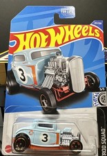 Hot Wheels '32 Ford Light Blue & Orange Gulf Oil Logo Rod Squad 5/5🔥🔥
