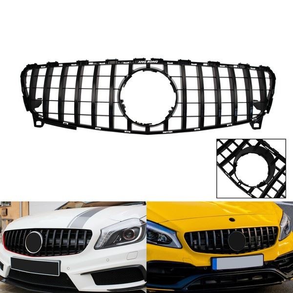 Glanz Schwarz KüHlergrill A45 Gt Stil FüR W176 Facelift-image