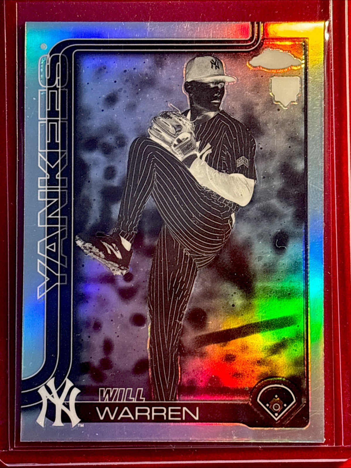 Will Warren 2025 Topps Chrome Negative Refractor RC #81 Yankees