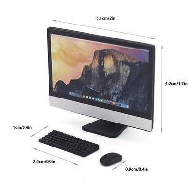 1:12 Dollhouse Miniature Desktop Computer Mouse And Keyboard Home Decor Toy