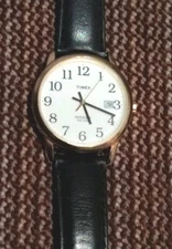 Timex Indigo Analog Watch WR30m-Leather Upper Buckle Band, Stainless Steel Back