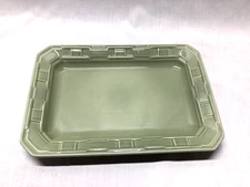LONGABERGER Pottery Woven Traditions Sage Green 13 X9 Serving Platter Tray