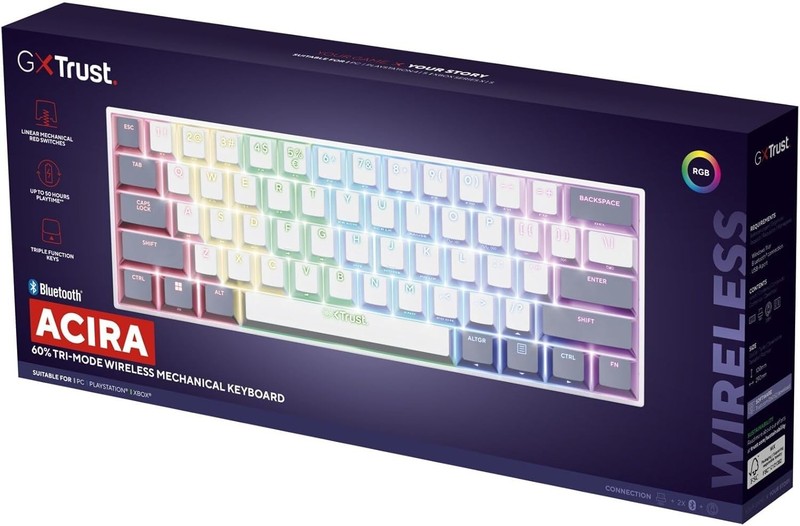 GXTRUST 873 ACIRA Tri-mode wireless mechanical keyboardWireless Gaming Mini Keyb