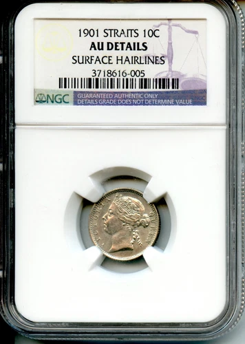 MALAYSIA 1901  10C  NGC AU DETAIL  